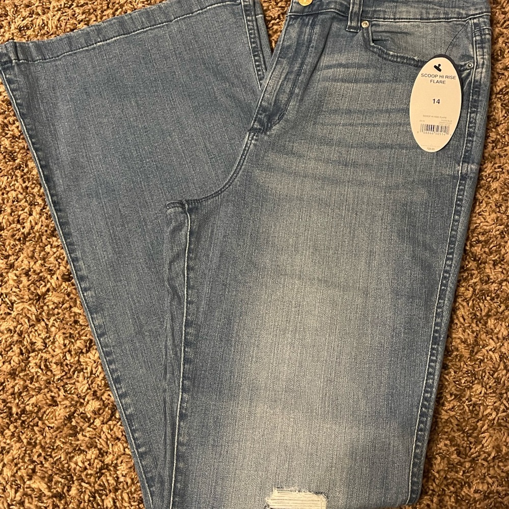 Scoop high rise flare jeans NWT